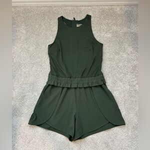Calia Dark Green Sleeveless Romper, size Small